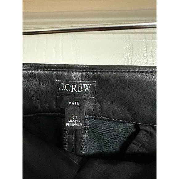 J. Crew Kate straight-leg pant in faux leather black size 6T  $158 - Picture 4 of 9